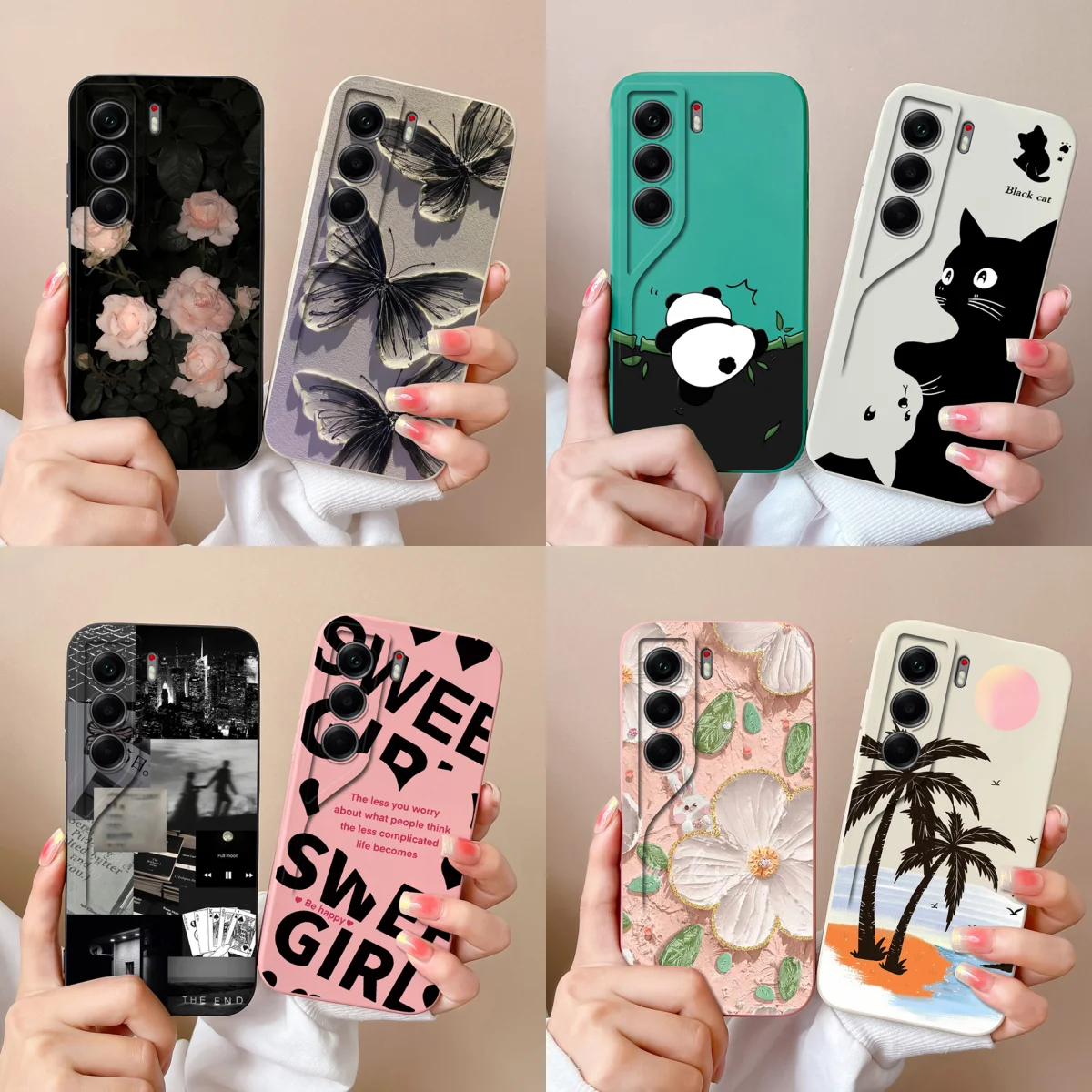 Para Tecno Camon 40 Pro Funda de teléfono animales lindos cubierta trasera suave carcasa de teléfono de silicona líquida para Camon40 Pro 4G 5G Funda anticaída