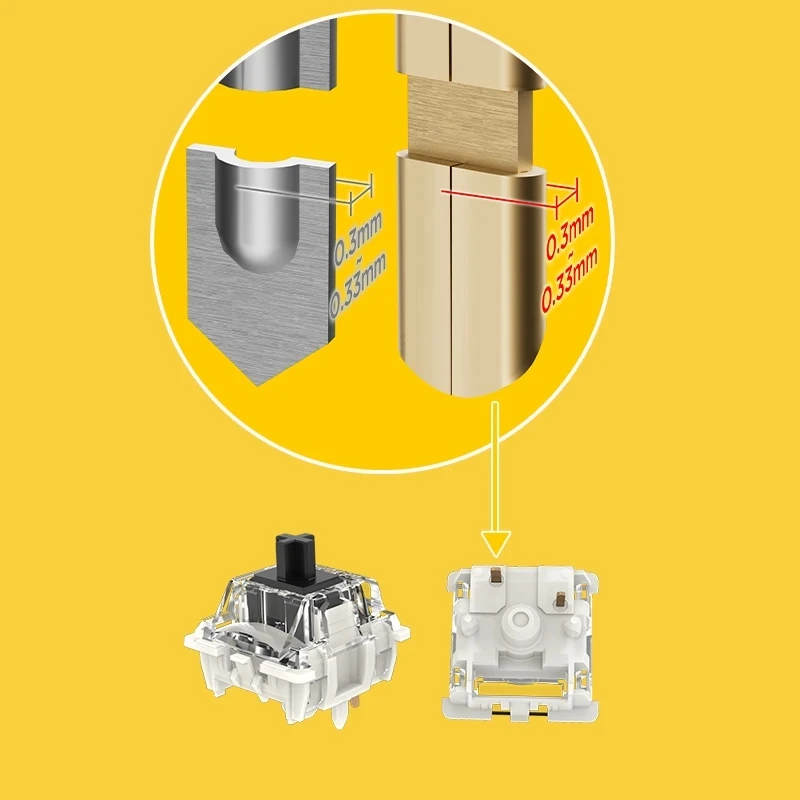 GATERON G Pro 3,0 interruptor lineal táctil, 5 pines, SMD, RGB, rojo, plateado, amarillo, Teclado mecánico prelumado - imagen 2