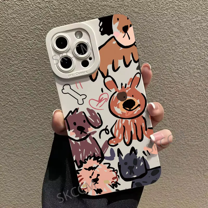 Funda blanda con diseño de perro y grafiti de gatos divertidos para iPhone 11, fundas para iPhone 16 15 Pro Max, iPhone 14, 13, 12 Pro Max, XR X XS 7, 8 Plus - imagen 2