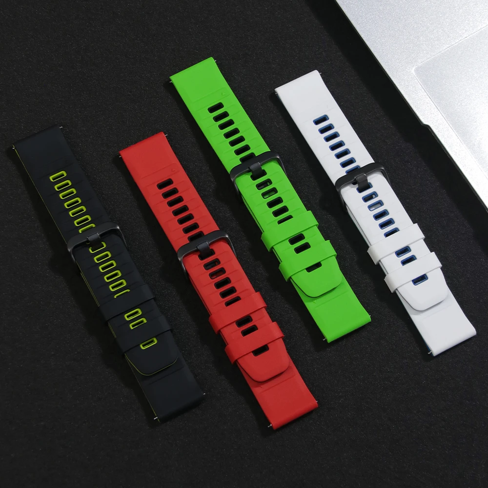 Correa de silicona para reloj Zeblaze Stratos 4 3 2 Ultra/Vibe 8 7 7Lite 7 Pro/Ares 3 Pro/Btalk 3 Plus/Beyond 3/GTR GTS 3 3 Pro, 22mm - imagen 5