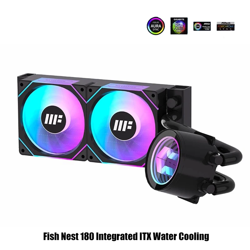 ITX 게이머 캐비닛 지원용 180 CPU 워터 쿨러 AM4 AM5 1200 1700 236W TDP 고성능 액체 워터 쿨러 - imagen 3
