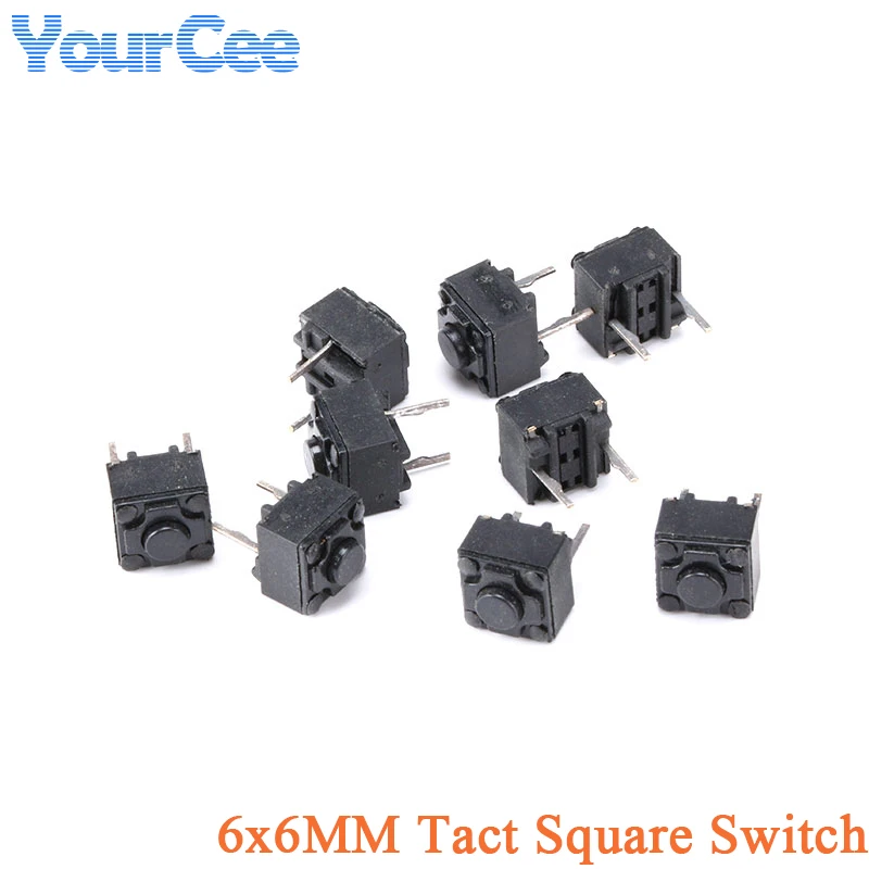50 uds/10 Uds 6x6MM interruptor táctil 6*6*7,3/6/5,7 interruptor silencioso ratón inalámbrico botón de ratón con cable Micro interruptor cuadrado 6X6X7,3/6/5,7 MM