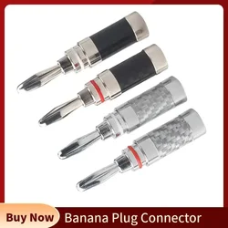 Conector plátano altavoz fibra de carbono rodio – prensa tornillo