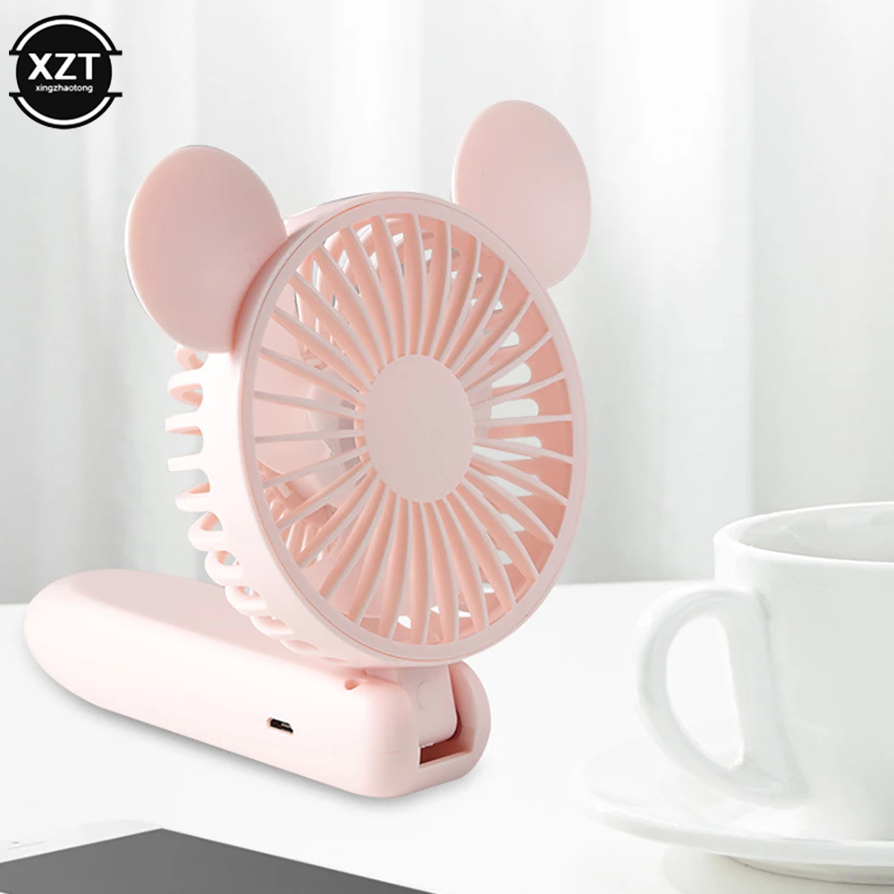 Mini ventilador portátil de ratón, dispositivo de mano recargable por USB, bonito, para viaje al aire libre, Camping, casa, 800mah - imagen 2