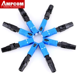AMPCOM Conector Rápido Fibra Óptica SC UPC/APC – Reutilizable FTTH