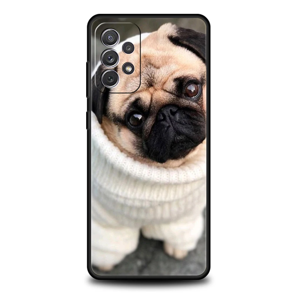 Funda de teléfono con diseño de perro Pug para Samsung Galaxy A15 A13 A35 A55 A51 A71 A41 A31 A21S A03S A05 A12 A23 A25 A33 A53 A73 5G - imagen 2