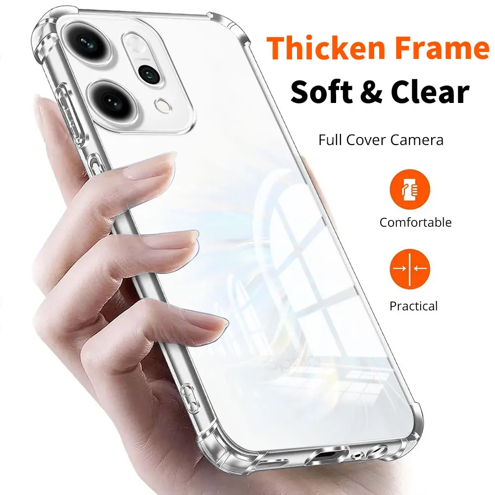 Funda de teléfono OPPO Reno 14 Pro 14 F, Funda Airbag de silicona suave transparente a prueba de golpes, Funda trasera para OPPO Reno 14F reno14, Funda protectora - imagen 4