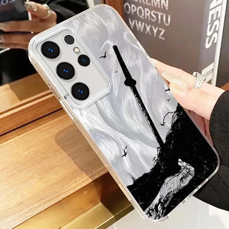 Espada samurái japonesa para Samsung Galaxy S25 S24 S23 S22 S21 S20 Ultra FE Lite funda de teléfono con textura de plumas - imagen 5