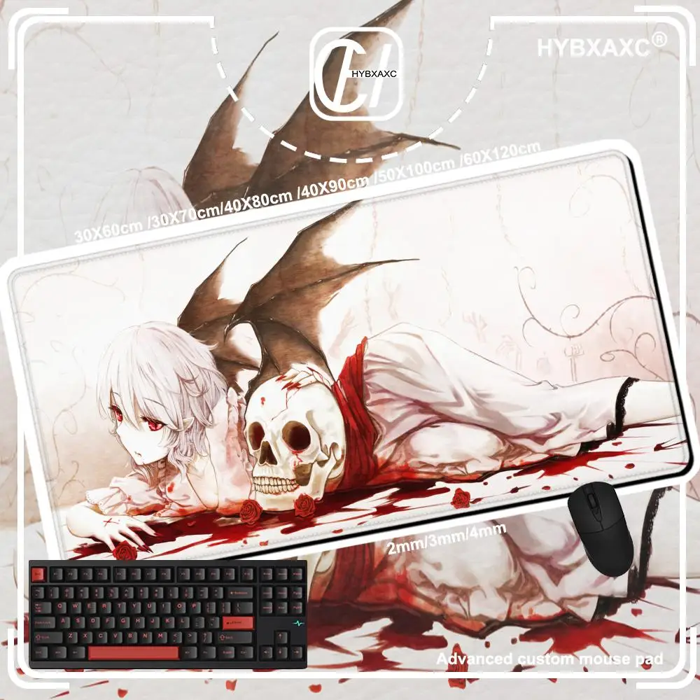 Alfombrilla de ratón grande Remilia Scarlet, ordenador portátil, teclado antideslizante, alfombrilla de escritorio, alfombrilla para ratón, accesorios de configuración para juegos, alfombra para jugadores