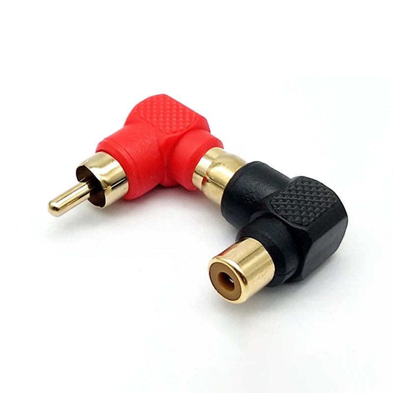 Adaptadores de enchufe de conector de ángulo recto RCA de 90 grados macho a hembra M/F adaptador de Audio de codo de 90 grados - imagen 3
