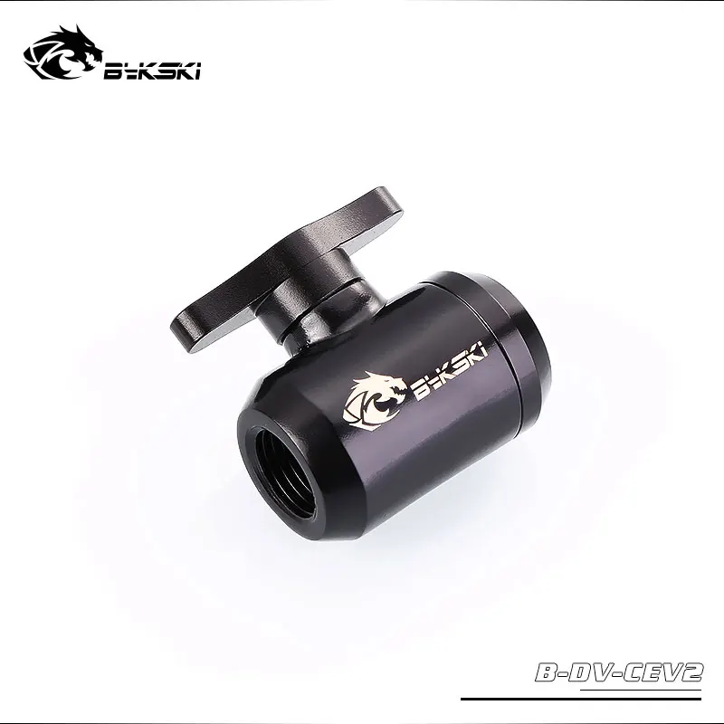 BYKSKI-Interruptor de válvula de agua, sistema de enfriador de agua, accesorios de ordenador, doble rosca G1/4, mango de plástico hembra Doble - imagen 3