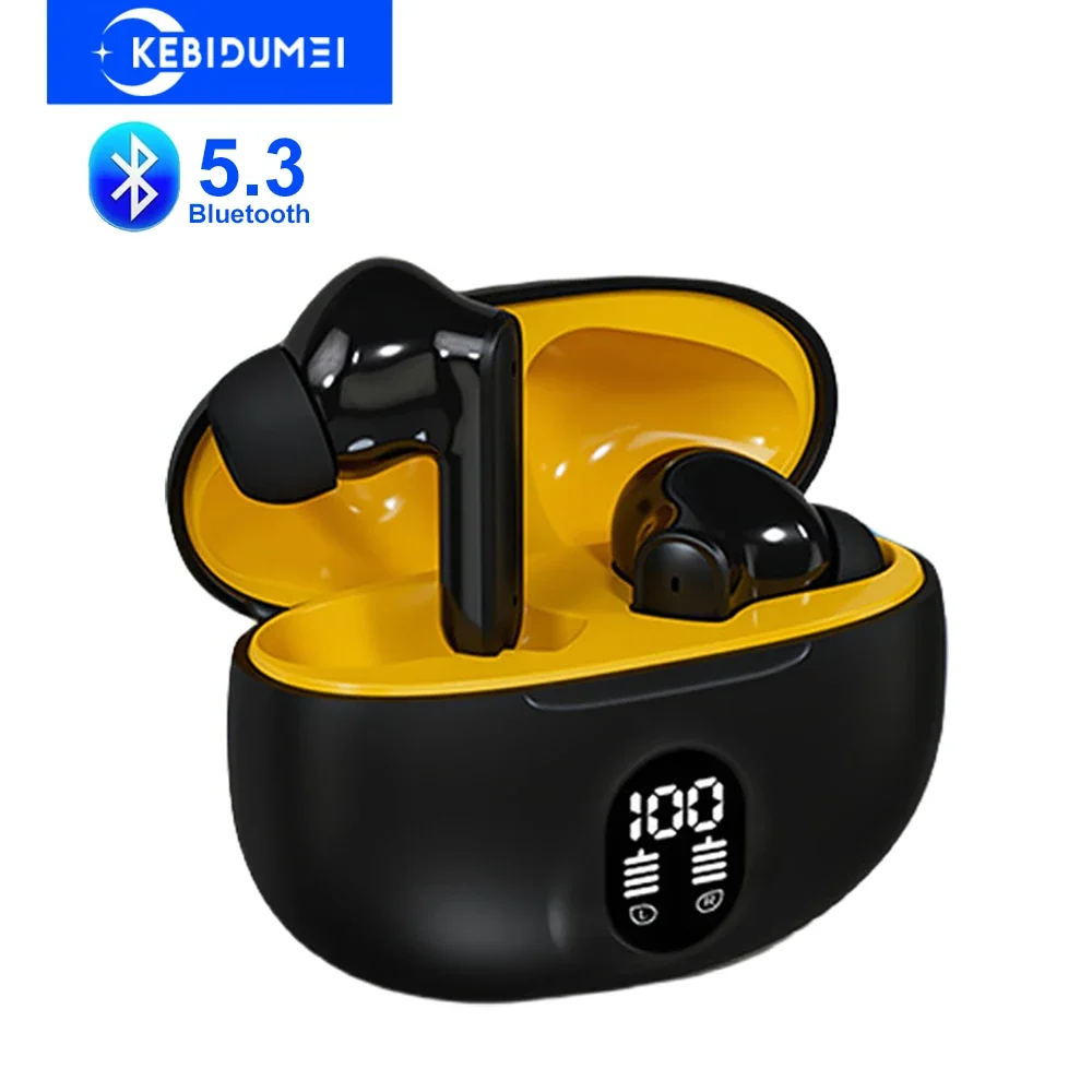 Auriculares Bluetooth 5,3, auriculares inalámbricos con reducción de ruido, auriculares estéreo HiFi con pantalla LED para Xiaomi y iPhone