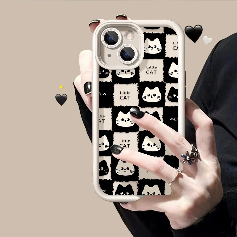 Funda de teléfono pintada con bonito gato de TPU suave para iPhone 11 13 17 Pro Max 16 15 14 12 17 Air 16E XR X Xs 7 8 Plus Funda a prueba de golpes - imagen 4
