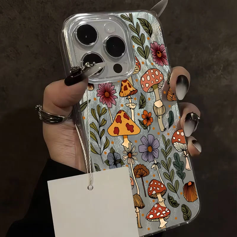 Nueva funda de teléfono con diseño de setas para iPhone 17 16 15 14 13 12 11 Pro Max XS X XR 7 8 Plus 16E 17 Air cubierta trasera de parachoques a prueba de golpes - imagen 2