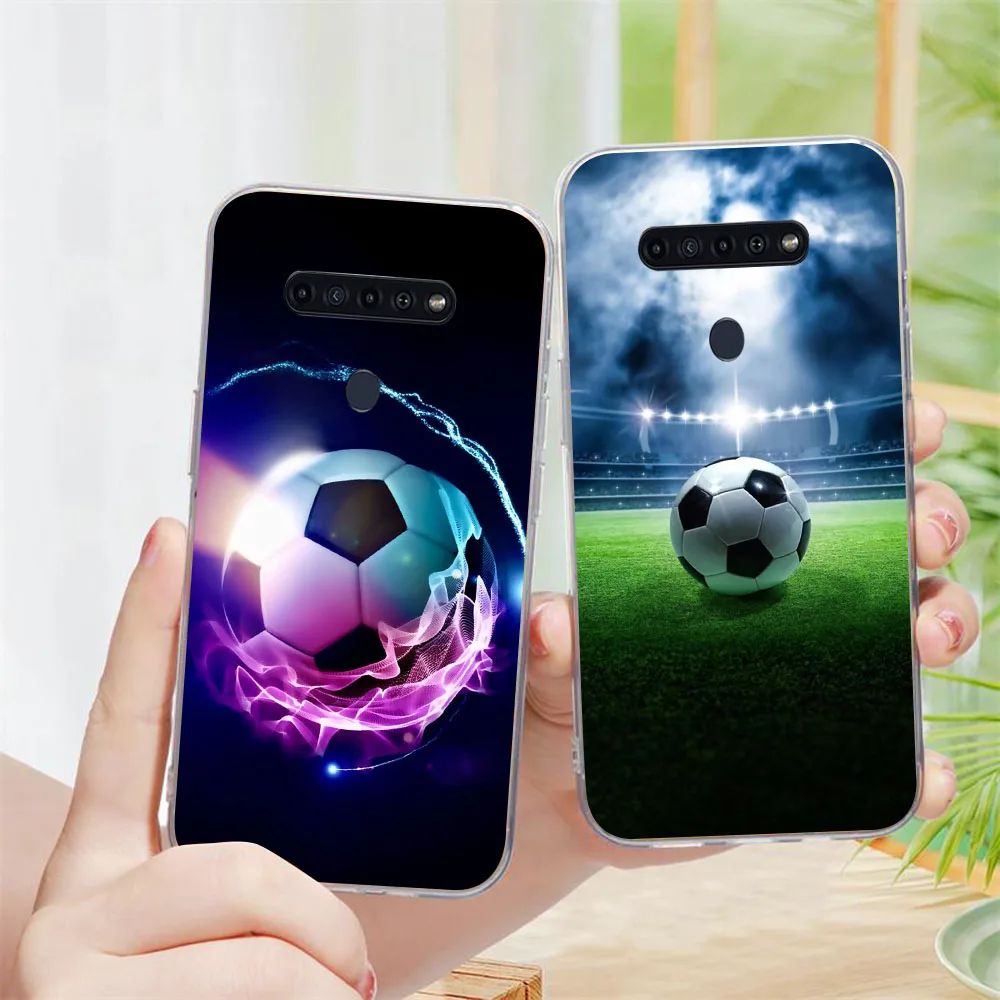 BD-27 ventiladores calientes de fútbol funda transparente para LG K50S K50 K61 G8 THINQ5 V40 V50 K40 ThinQ Q60 K51S G8x K40S K41S Q61 V60 - imagen 4
