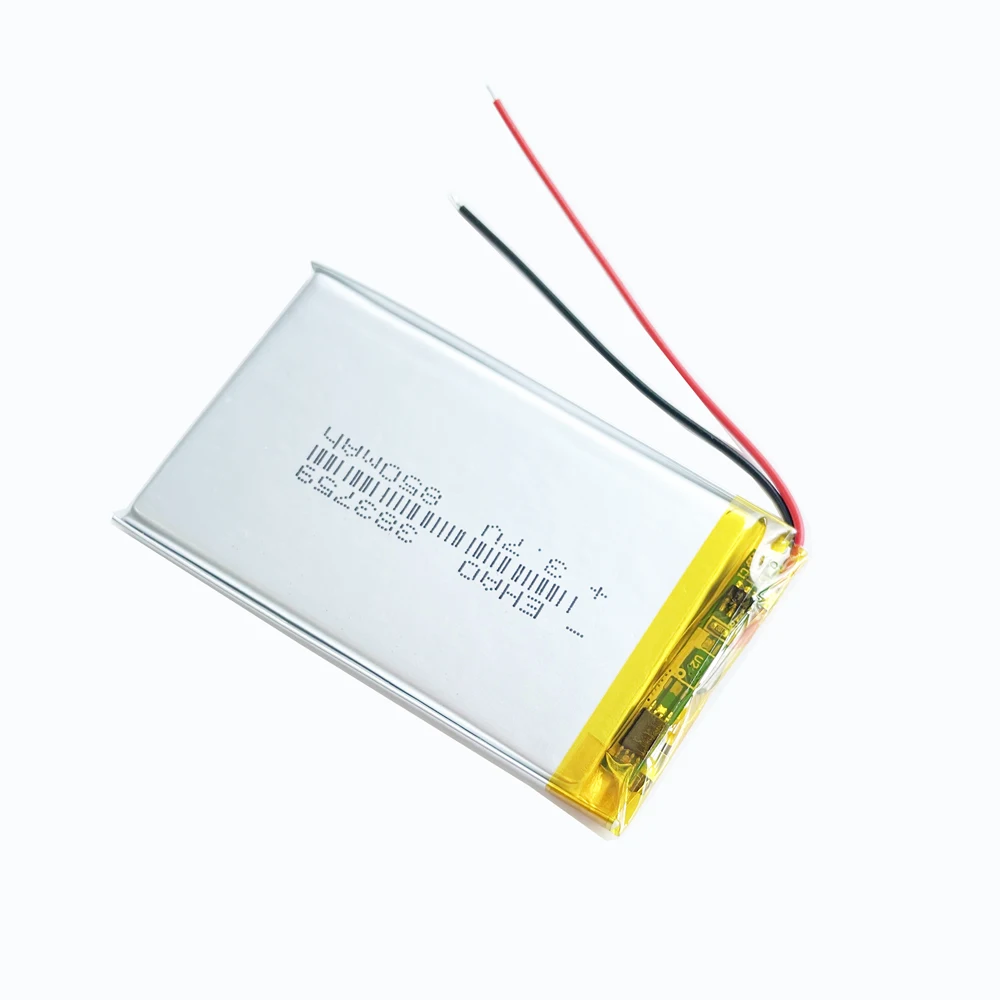 Batería recargable LiPo de polímero de litio de 3,7 V, 850mAh, 383759 para Mp3, DVD, masajeador, grabadora de conducción Bluetooth, altavoz de cámara - imagen 5