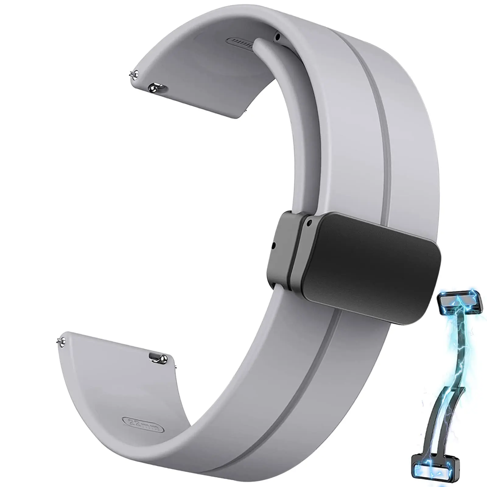 Correa de 20 a 22mm para Samsung Galaxy watch 7/6/4/5 pro/clásico/gear s3/active 2 deportiva hebilla magnética de silicona Huawei GT 4 3 2e