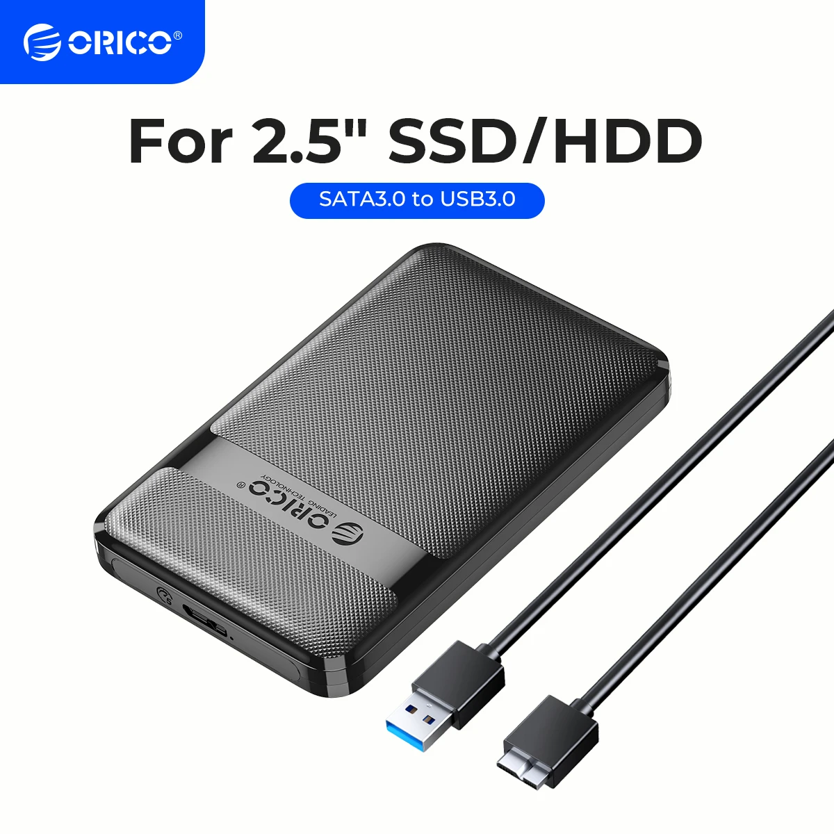 ORICO HDD Case 2.5 pulgadas SATA a USB3.0/tipo-c HDD gabinete 6Gbps Max USB-C externo SATA HDD gabinete soporte Auto-Sleep