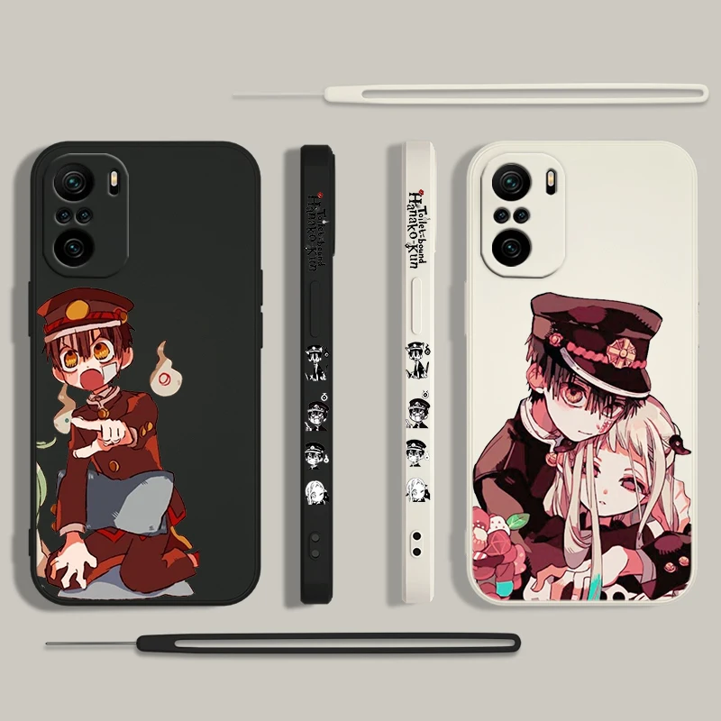 Hanako Kun-funda de teléfono con cuerda izquierda líquida para Xiaomi Redmi Note 13, 12, 12Pro, 11S, 11T, 10S, 10 Pro Plus, 5G - imagen 2