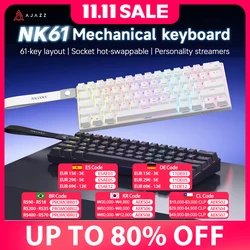 Ajazz NK61 Teclado Mecánico Gaming 61 Teclas RGB Hot-Swap por Cable