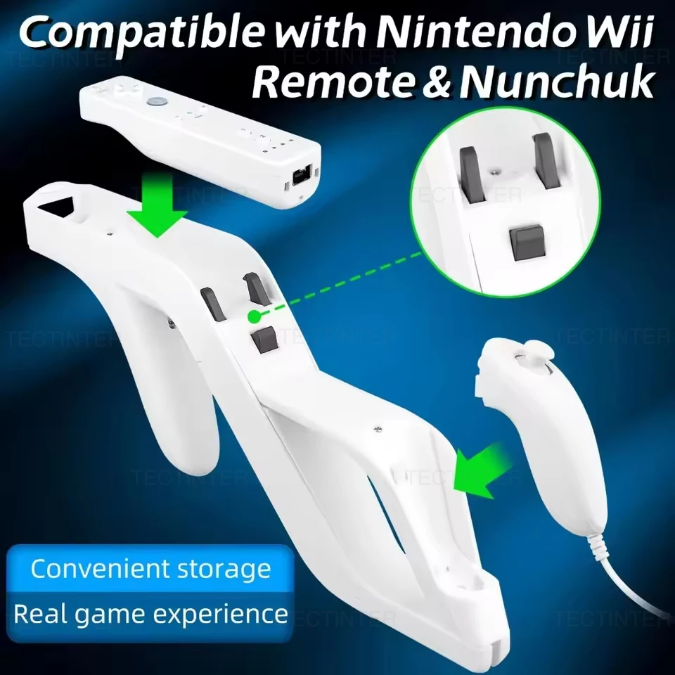Pistola Zapper desmontable para Nintendo Wii, mando a distancia, Nunchuk Motion Plus, accesorios para juegos para disparar juegos deportivos - imagen 4