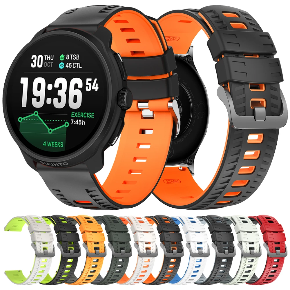 Correa de silicona de 22mm para SUUNTO RACE 2/9 Peak PRO DLC, correas de reloj para SUUNTO RACE RUN/Ocean/VERTICAL/5 PEAK/RACE S