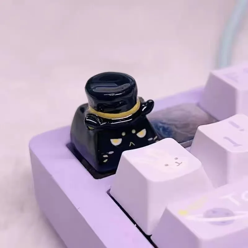 DIY hecho a mano arcilla conejito keycap creativo lindo gato juego Teclado mecánico keycap ESC botón teclado decoración - imagen 4