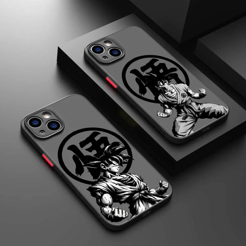 D-Dragon Ball Goku Cool Logo cubierta para Apple iPhone 17 16 15 14 13 12 11 Air Plus Pro Max funda de teléfono translúcida esmerilada
