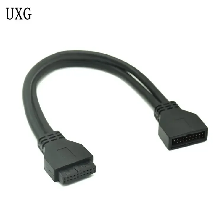 Cable de extensión USB3.0 de 20 pines macho a hembra, Cable de placa base estándar 24 + 28, transmisión de cobre de alta velocidad, 0,2 M