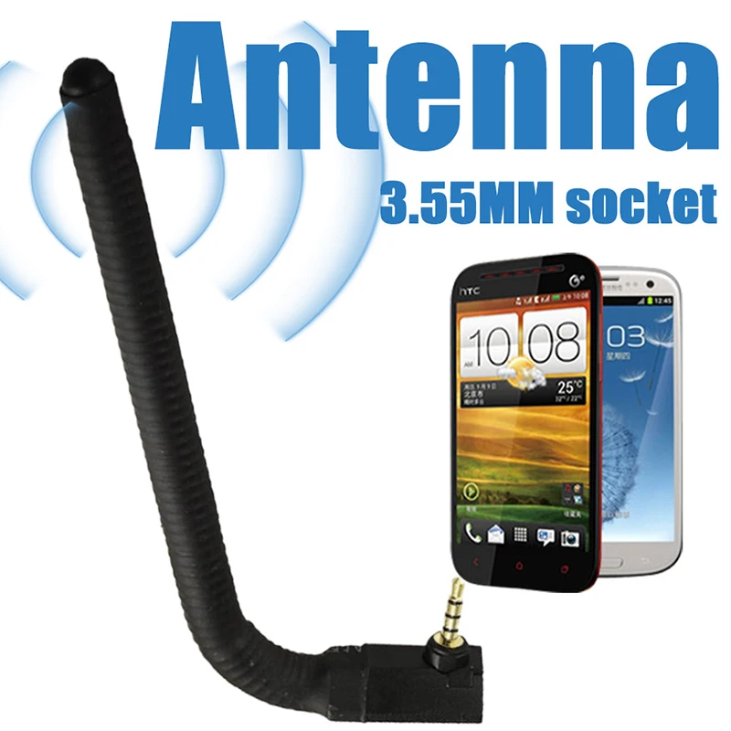 Antena externa mejorada de señal de teléfono móvil, palo de TV inalámbrico 6DBI, puerto de auriculares de teléfono móvil, antena externa negra, 3,5mm - imagen 4