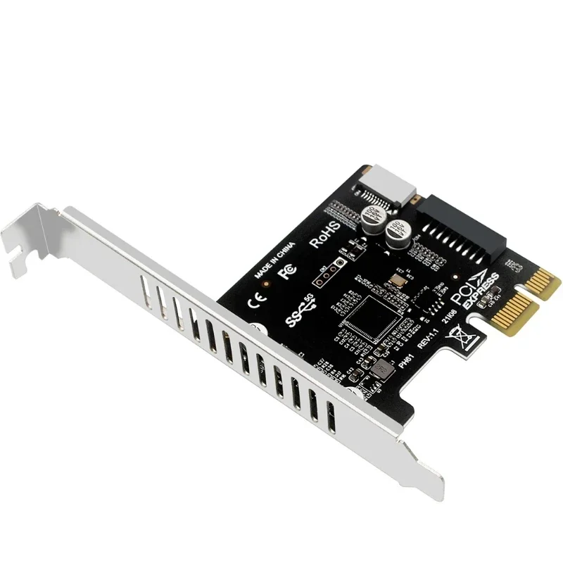 Tarjeta PCI Express Tarjeta de expansión tipo E PCI-E a USB3.0 (19/20 pines) Tarjeta adaptadora convertidora de 5 GBPS Panel frontal tipo E tipo C - imagen 3