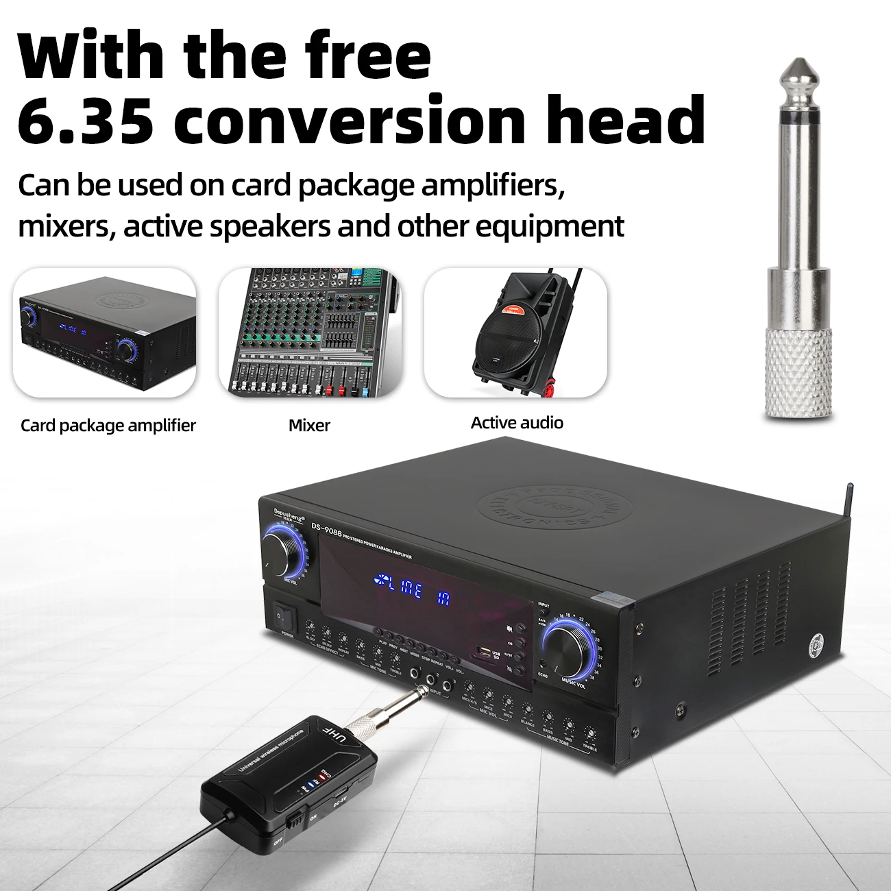 Micrófono inalámbrico UHF Lavalier con transmisor Bodypack, instrucciones - imagen 5