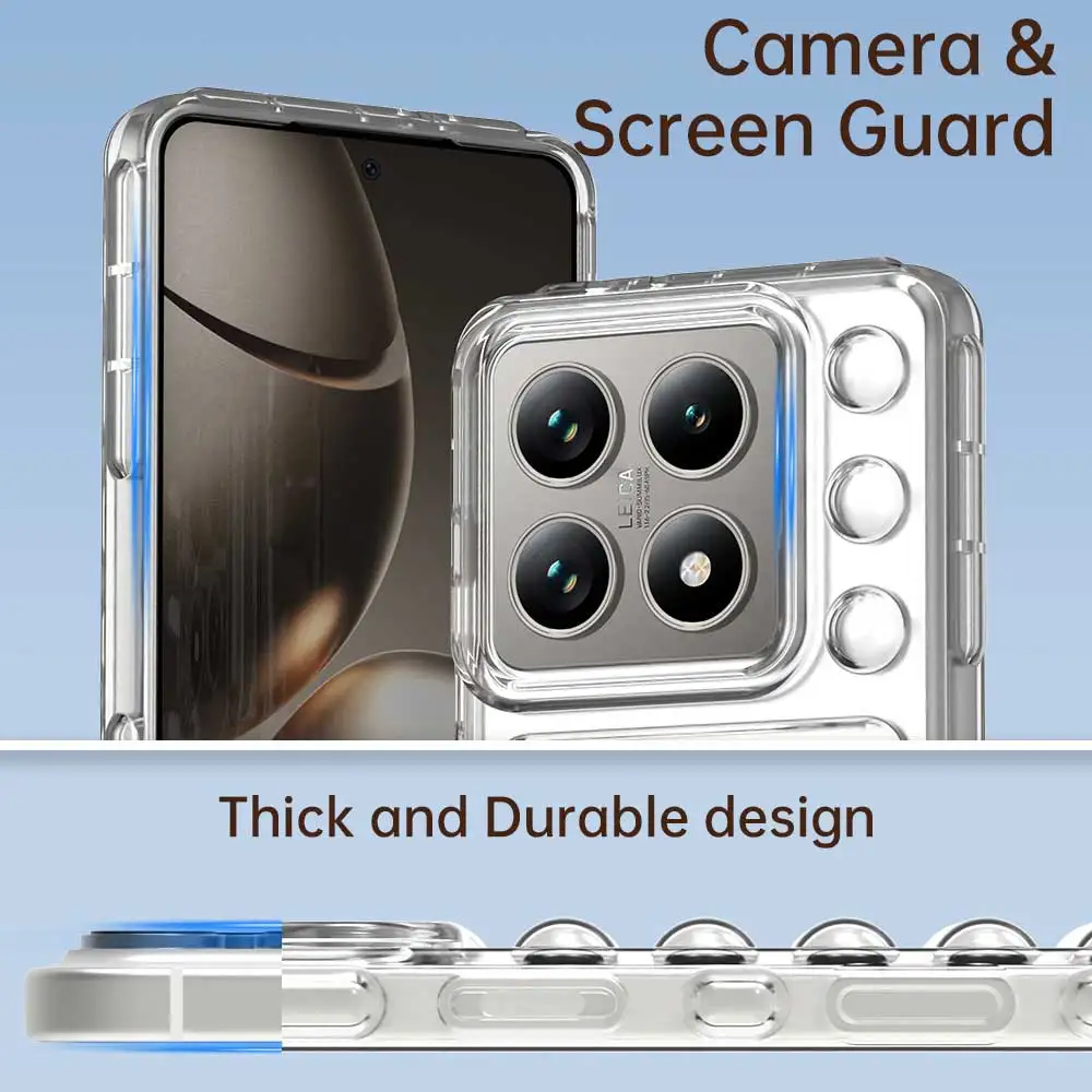 Funda de armadura de cojín de aire de cápsula de Color sólido a prueba de golpes para Xiaomi Mi 14T 14 Ultra 14C Poco F6 M6 X6 Pro 5G C65 C61 funda suave de TPU - imagen 3