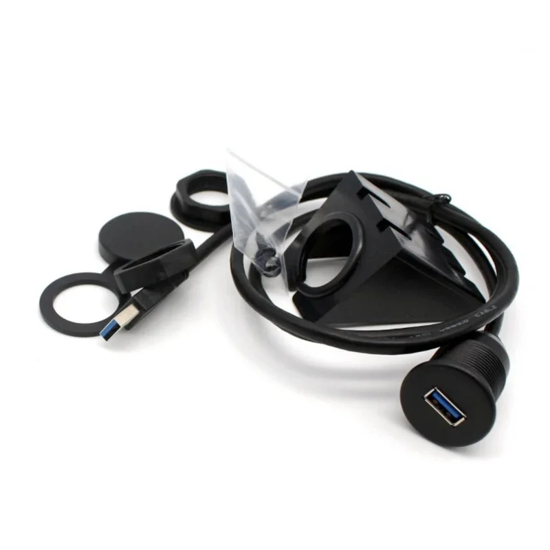 Adaptador de base USB a prueba de agua, Cable de extensión macho a hembra para coche y motocicleta, doble puerto USB 3,0 - imagen 3