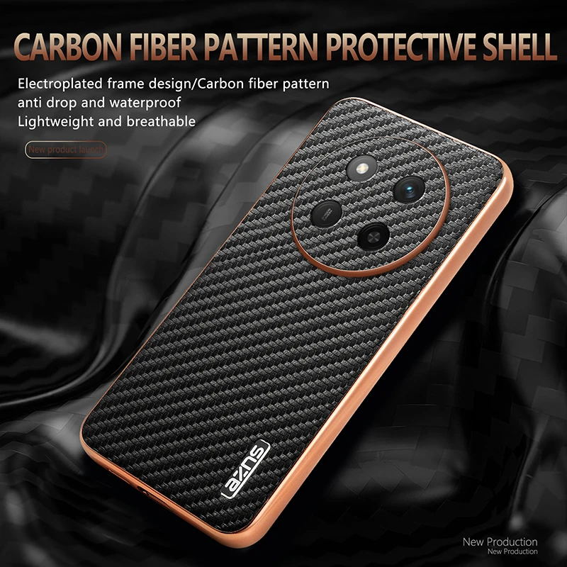 Para Xiaomi POCO X7 funda de lujo PU revestimiento de fibra de carbono funda protectora trasera para Xiaomi POCO X7 5G funda completa para teléfono