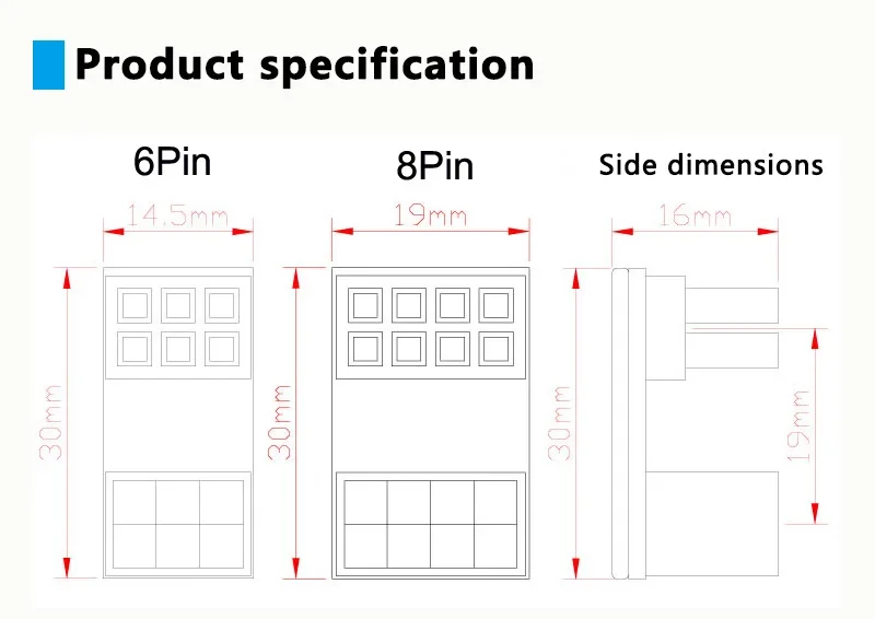 Interfaz cambiador de dirección/convertidor, para adaptador de corriente 3070/línea de módulo/interfaz de alimentación de tarjeta gráfica/placa base ATX24pin - imagen 5