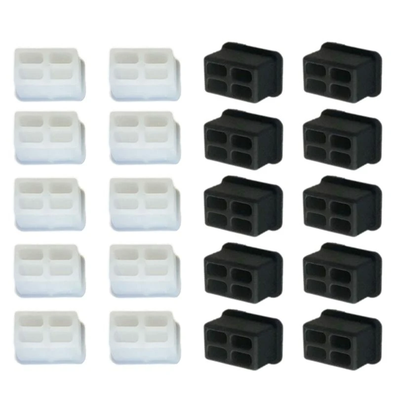 10 Uds. Tapones antipolvo RJ45, puerto concentrador Ethernet, tapa protectora antipolvo de fibra RJ45 SFP para interruptor de enrutador de ordenador, puerto hembra