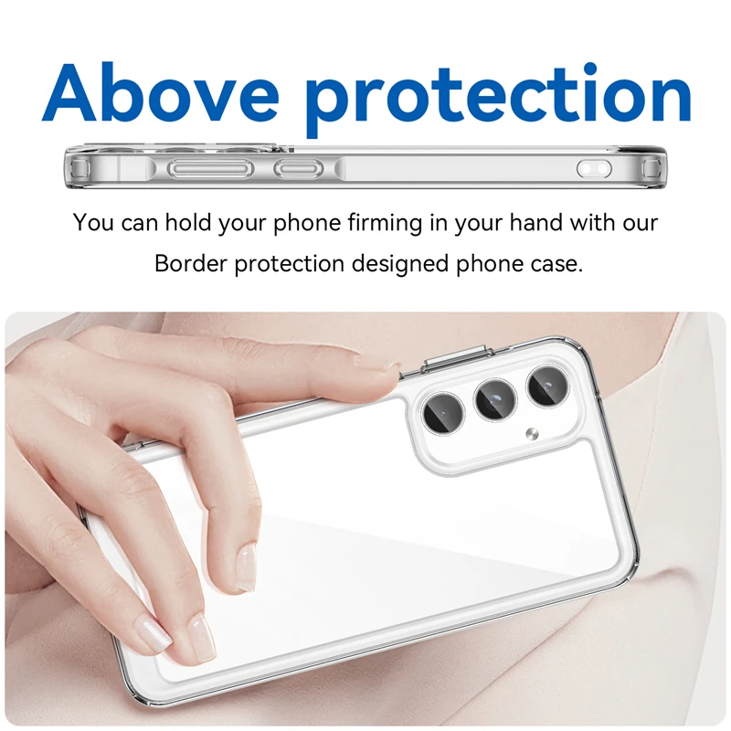 Funda de silicona transparente de lujo para Samsung Galaxy A55, carcasa protectora de TPU para teléfono Galaxy A55 - imagen 5