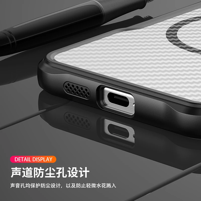 Funda de carga inalámbrica para Samsung S25 Ultra S25 + PC, cubierta de Panel trasero de fibra de carbono translúcida mate para Samsung S25 Plus - imagen 3