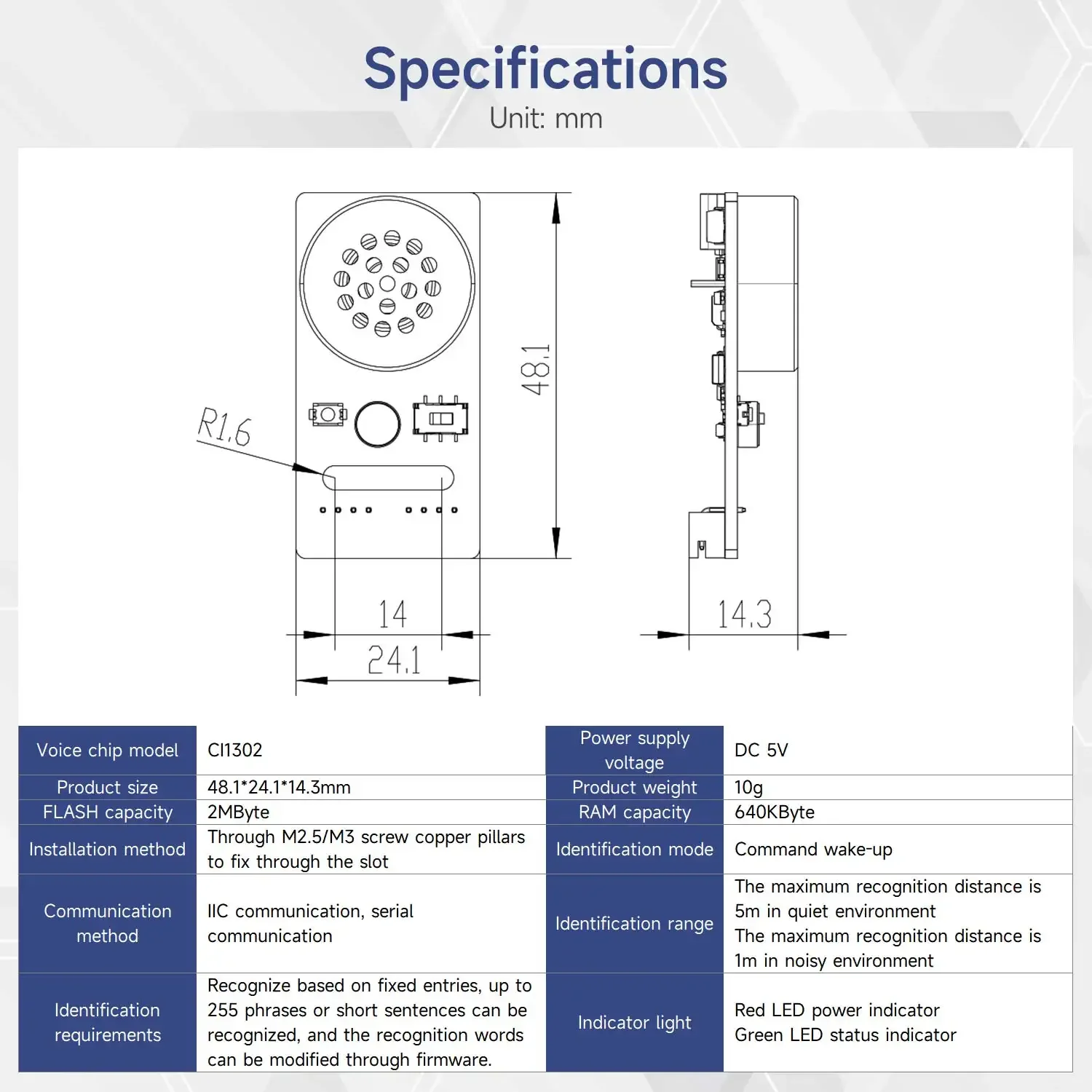 Módulo de interacción de voz Yahboom AI, reconocimiento de alta precisión, transmisión de Sensor de sonido programable inteligente para juguetes robóticos - imagen 3