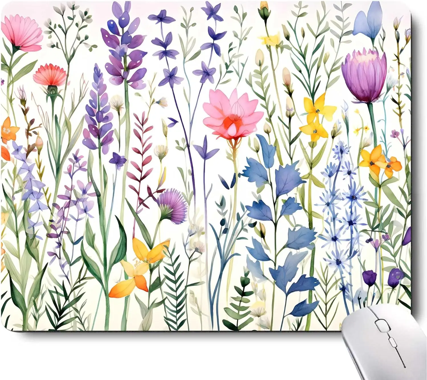 Alfombrilla de ratón cuadrada con flores y plantas, alfombrillas para mesa de juegos para oficinas de ordenador, alfombrillas de ratón antideslizantes de goma, alfombrillas de escritorio decorativas de tamaño pequeño - imagen 2