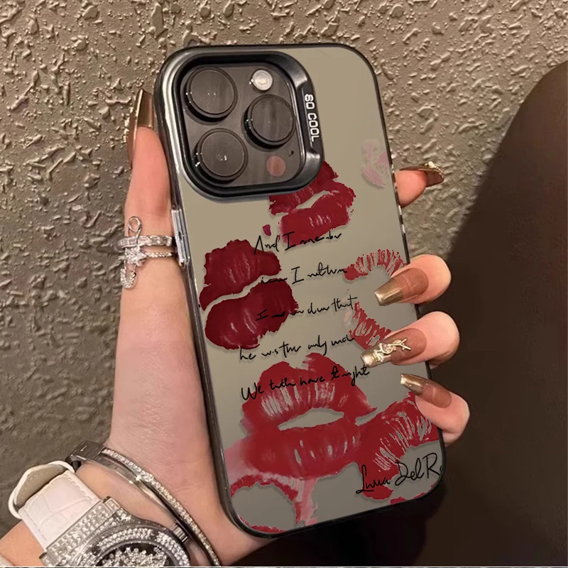 Funda rígida mate con estampado de labios rojos para Xiaomi Redmi Note 13 12 11 Pro Plus 4G 5G 12S 11S 10S 10 9 9S 8 12C 13C A3 Capa de parachoques