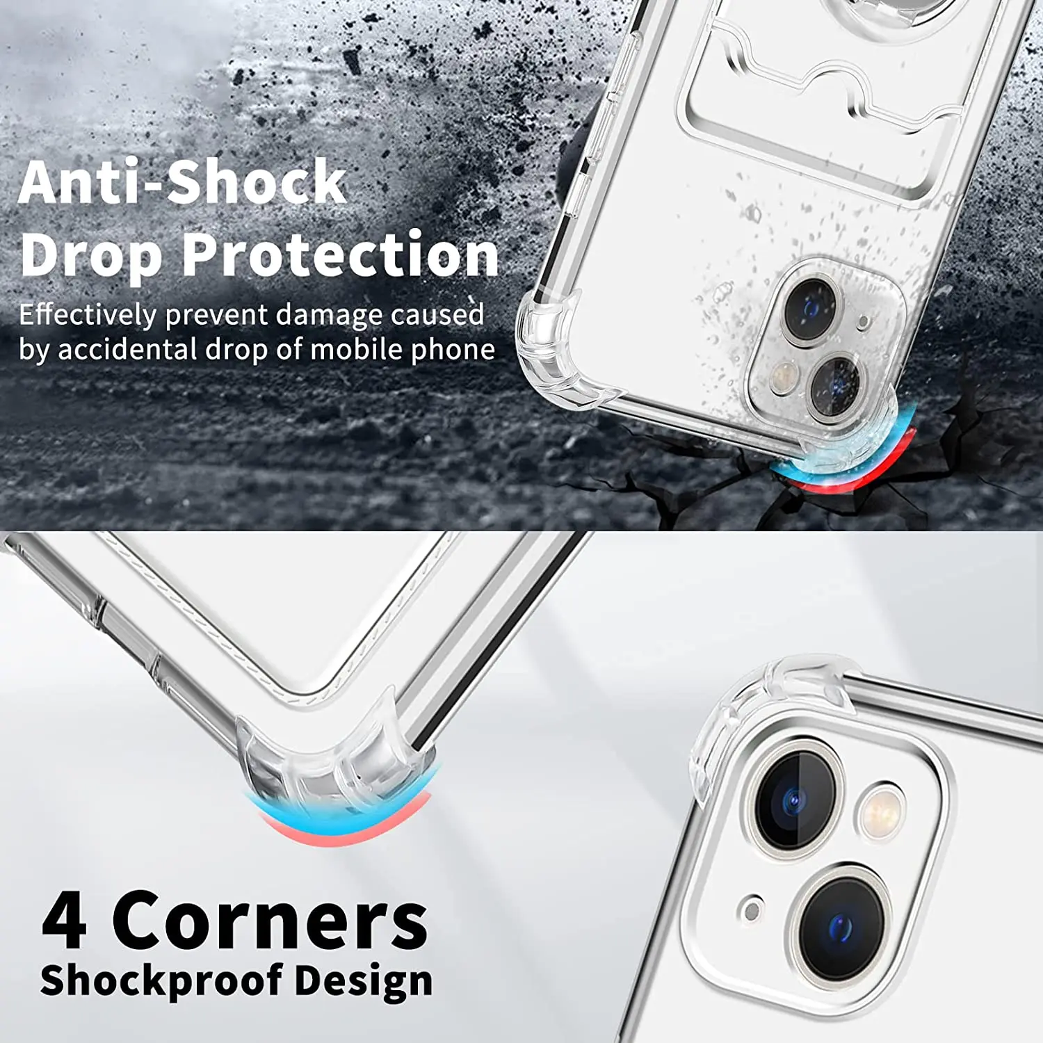 Funda transparente de TPU suave a prueba de golpes con ranura para tarjeta de soporte de anillo para Huawei Mate 50 Pro 40 30 P50 P60 P40 Honor 50 70 80 X8 Nova 9 10SE - imagen 5