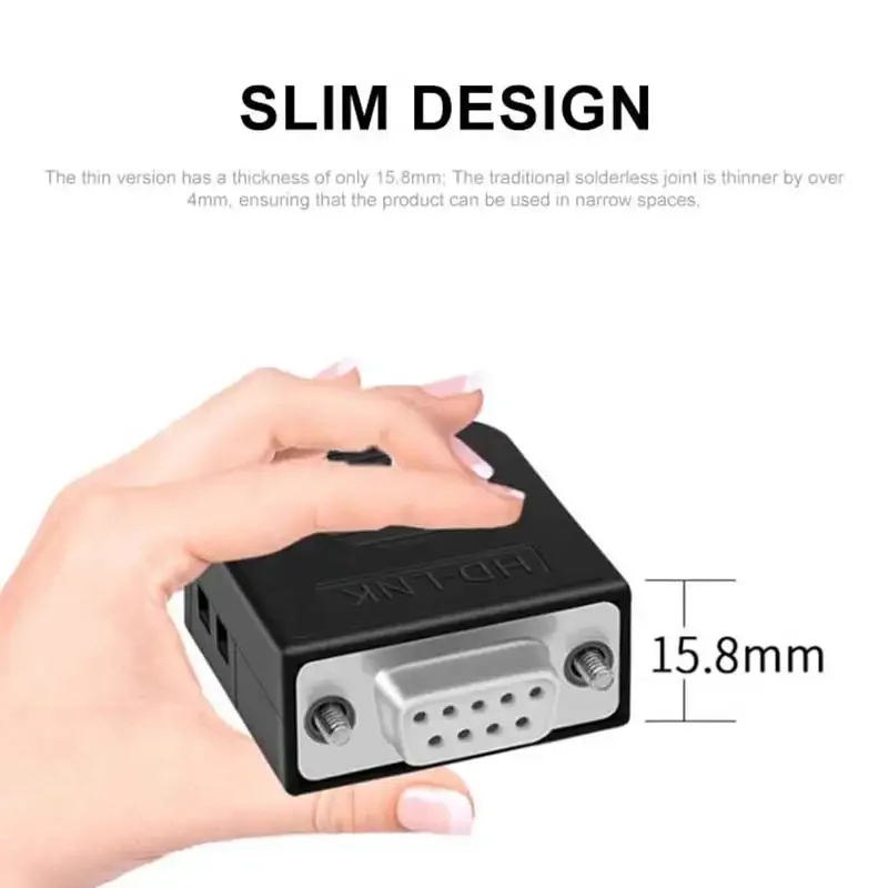Terminal sin soldadura de puerto serie DB9 RS232, junta COM macho hembra de 9 pines conectada a conector chapado en oro ultrafino de 2 3 5 pines - imagen 5