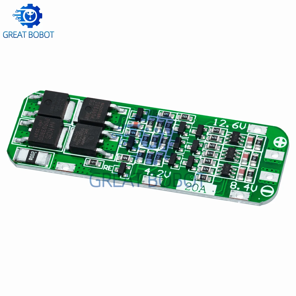 Ideal para motores de taladro-BS 3S 20A 18650 Li-ion cargador de batería de litio PCB con protección BMS, módulo de celda Lipo de 12,6 V (64x20x3,4 mm - imagen 2