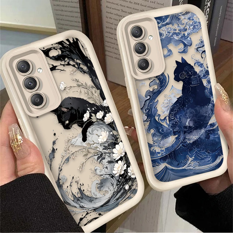 Funda blanda Art Splash-ink Cat para Samsung Galaxy A54 A05 A05S A34 A24 A14 A53 A33 A23 A13 A52 A52S A32 A22 A12 A71 A51 A31 A50 - imagen 2
