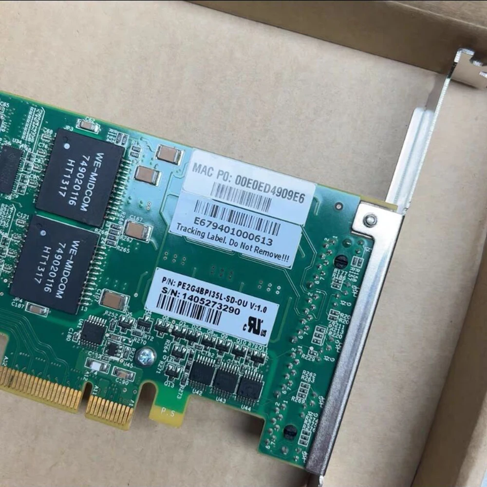 Tarjeta de red de interfaz eléctrica Gigabit de cuatro puertos I350AM4 RJ45 PE2G4BPI35LA-SD - imagen 4