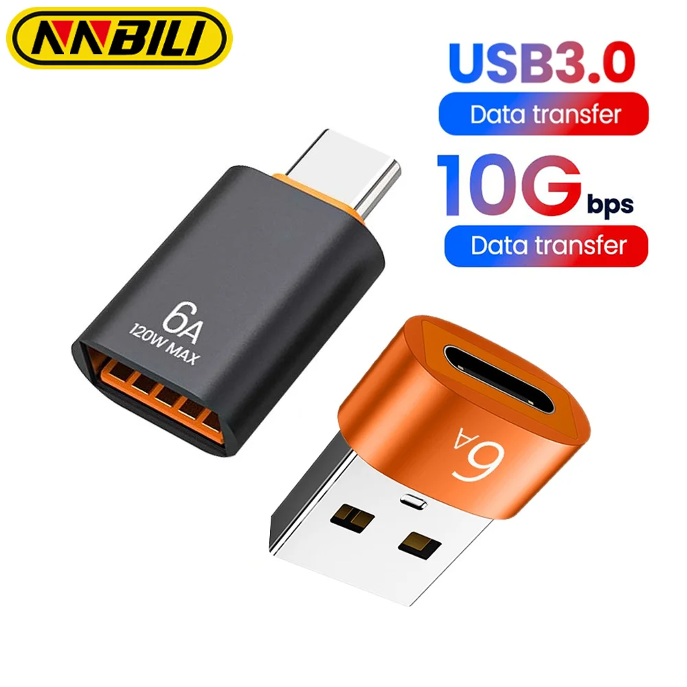 NNBILI 6A tipo C a USB 3,0 adaptador OTG USB C hembra a USB macho convertidor para MacBook Pro Samsung S20 Xiaomi USBC OTG conector