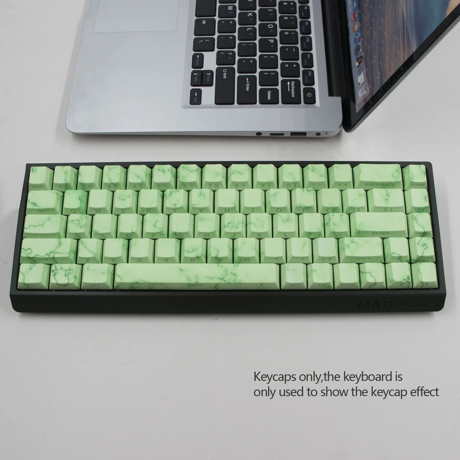 Teclas verdes Cherry Profile, teclas translúcidas impresas lateralmente PBT de 74 teclas, para interruptores Cherry MX 60/61/68 teclados mecánicos - imagen 5