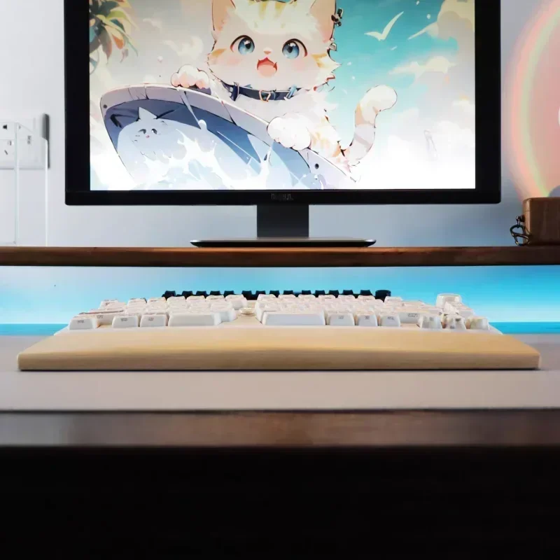Soporte de palma para teclado Leobog A75, soporte de madera de nogal personalizado, adaptador de almohadilla para muñeca Hi98 K81, reposamuñecas de resina, teclado mecánico para oficina - imagen 5